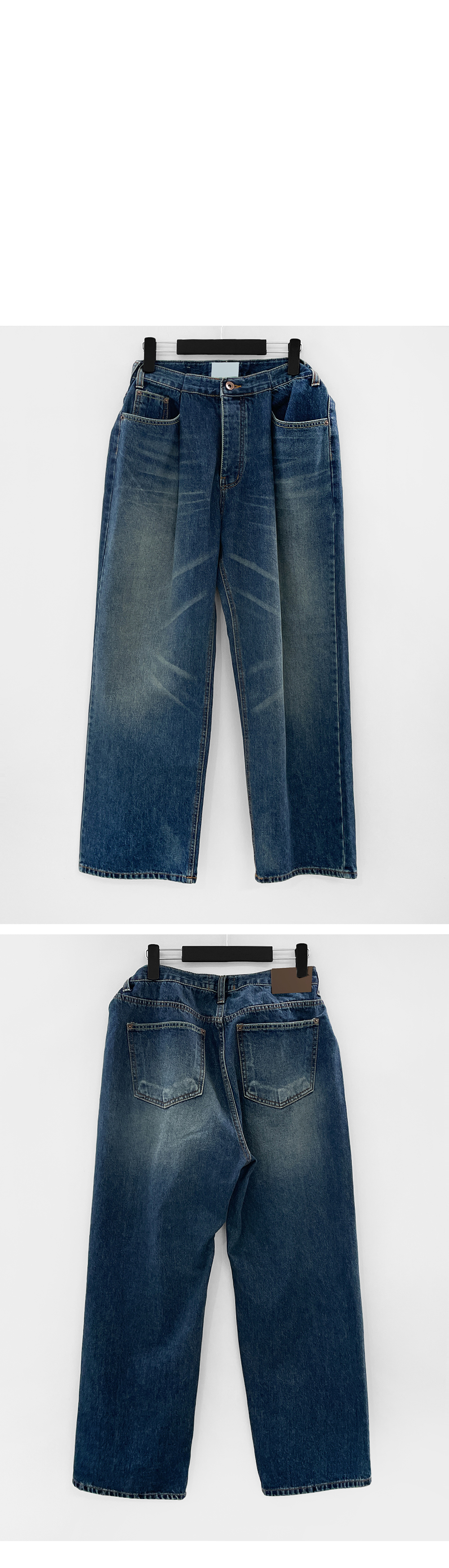 suspenders skirt/pants navy blue color image-S1L8